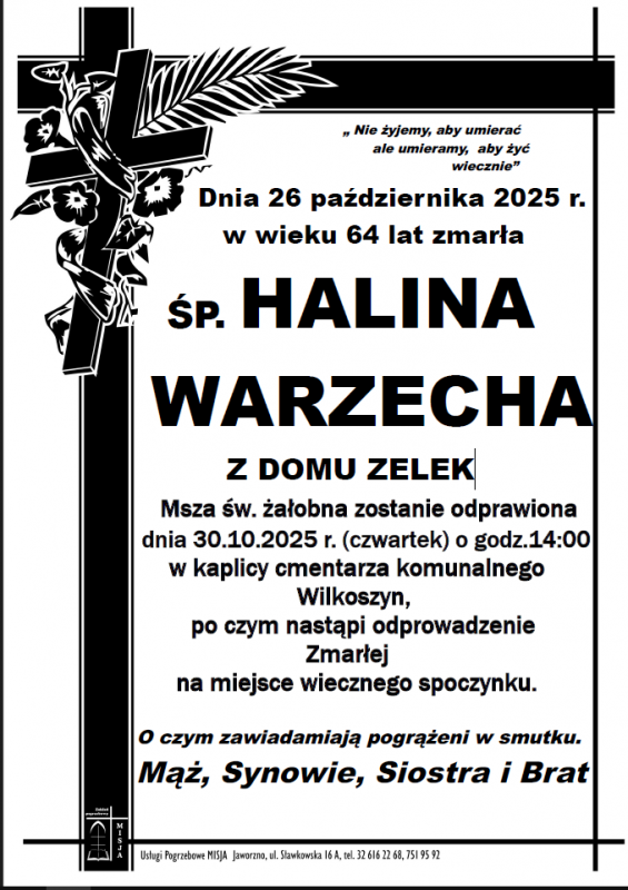 HALINA WARZECHA Z DOMU ZELEK