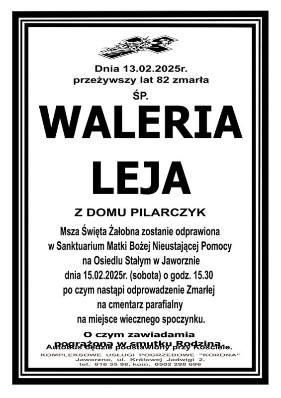 WALERIA LEJA Z DOMU PILARCZYK