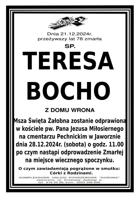 TERESA BOCHO Z DOMU WRONA