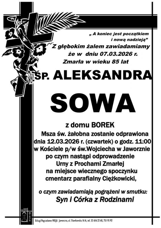 ALEKSANDRA SOWA Z DOMU BOREK