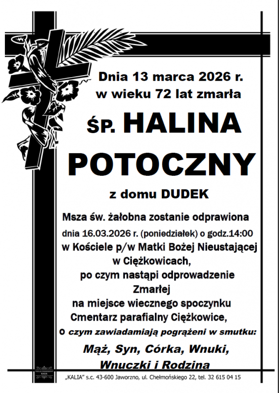 HALINA POTOCZNY Z DOMU DUDEK