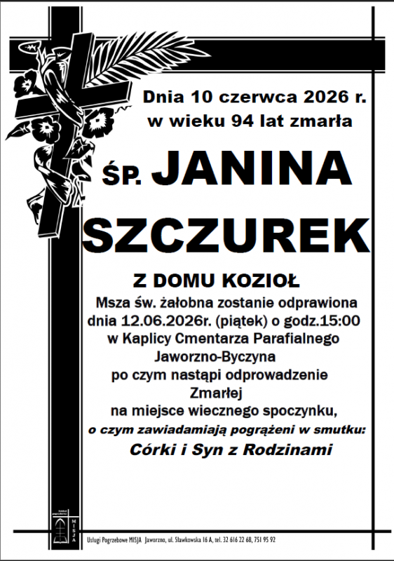 JANINA SZCZUREK Z DOMU KOZIOŁ