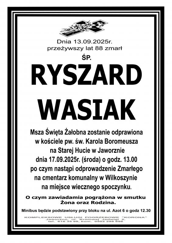 RYSZARD WASIAK