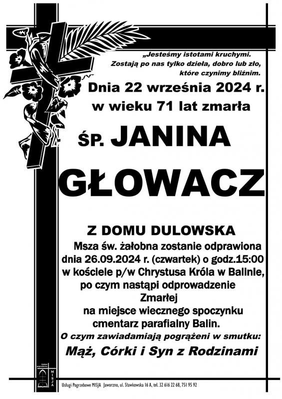 JANINA GŁOWACZ