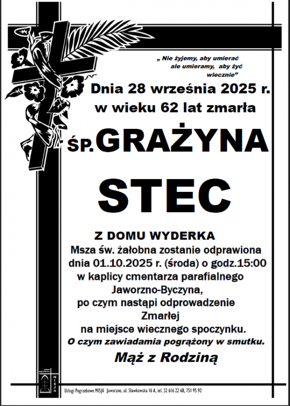 GRAŻYNA STEC Z DOMU WYDERKA