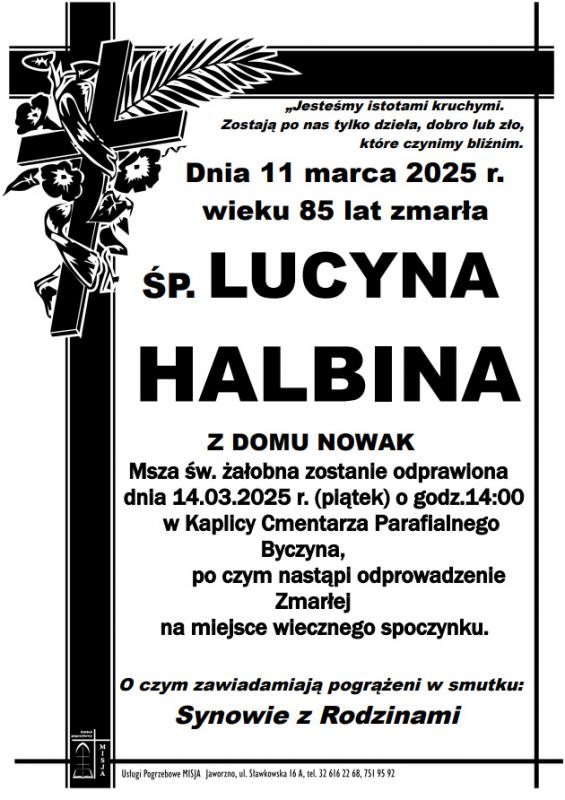 LUCYNA HALBINA Z DOMU NOWAK