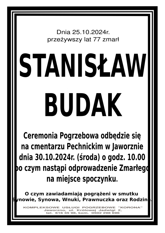 STANISŁAW BUDAK