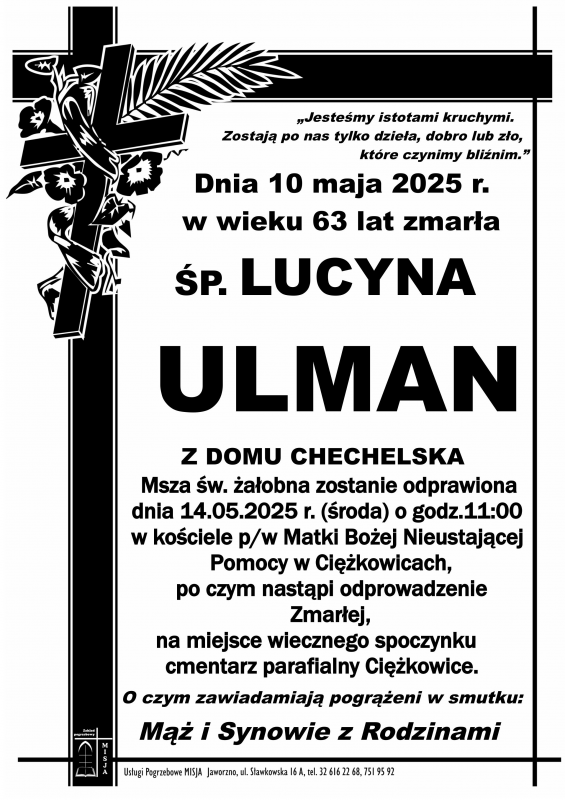 LUCYNA ULMAN Z DOMU CHECHELSKA
