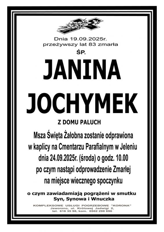 JANINA JOCHYMEK Z DOMU PALUCH