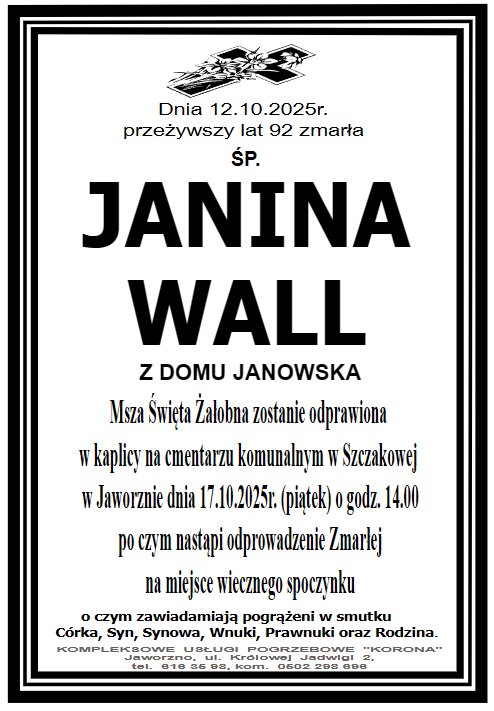 JANINA WALL Z DOMU JANOWSKA