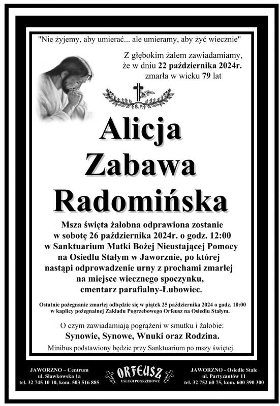 ALICJA ZABAWA RADOMIŃSKA