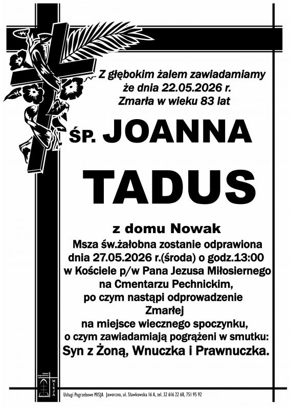 JOANNA TADUS Z DOMU NOWAK