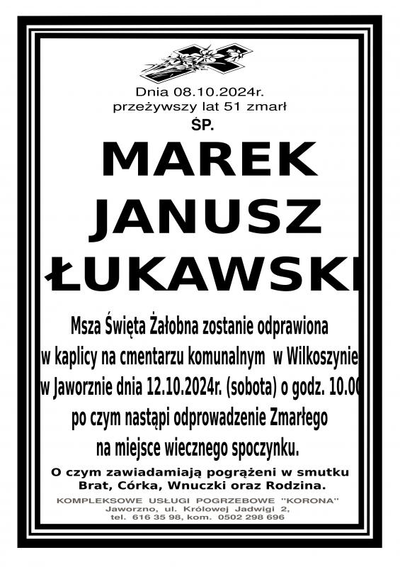 MAREK JANUSZ ŁUKAWSKI
