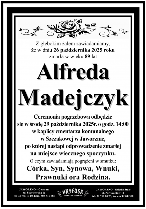 ALFREDA MADEJCZYK