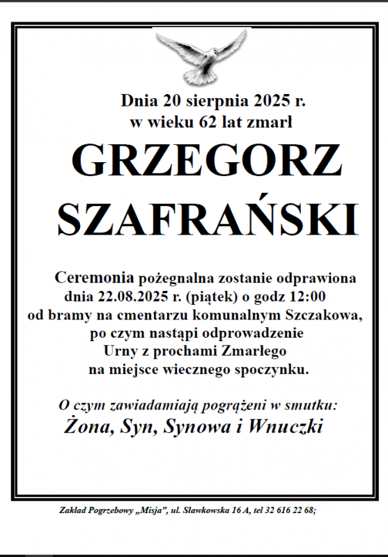 GRZEGORZ SZAFRAŃSKI