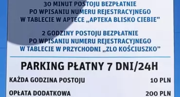 Uwaga kierowcy i pacjenci ZLO! Płatny parking przy przychodni