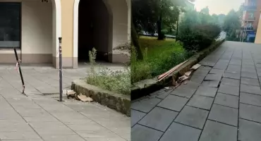 Usunęli prowizorkę, ale chodnik wciąż jest niebezpieczny