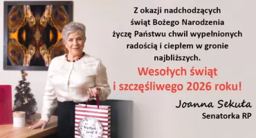 Życzenia na Boże Narodzenie od Senatorki RP Joanny Sekuły