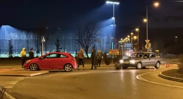 Kolizja na rondzie w Jaworznie 