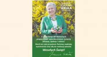 Życzenia Wielkanocne od senatorki RP Joanny Sekuły