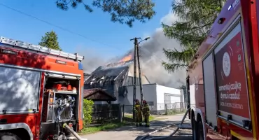 Pożar domu w Jaworznie przy ulicy Prusa