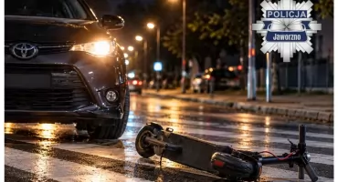 14-latek jechał hulajnogą bez uprawnień. Zderzył się z autem