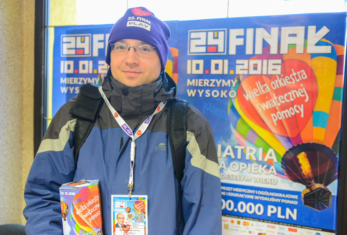 Mateusz Wrona – rekordowy wolontariusz znowu gra z WOŚP
